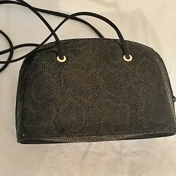 Shiny Snake embossed Leather Due Fratelli Bag - Picture 3 of 8